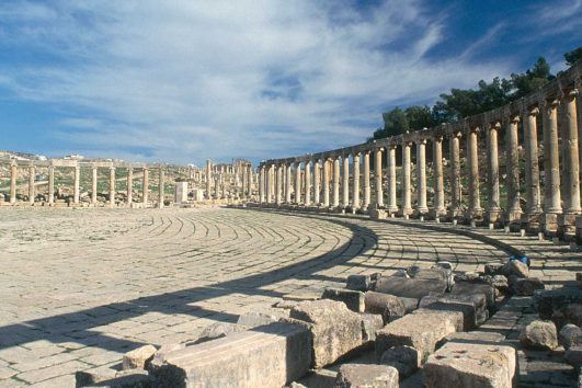 the middle east-jordan-jerash-oval plaza